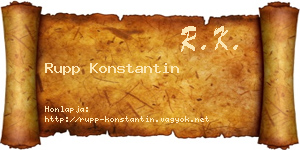 Rupp Konstantin névjegykártya